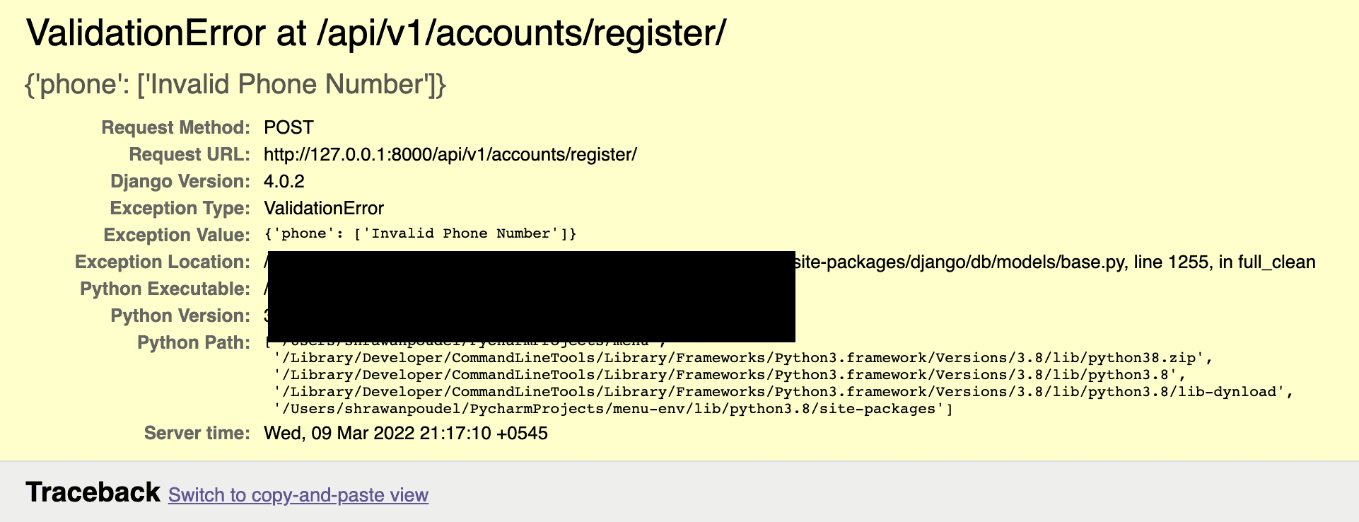Convert Django Validation Errors to DRF compatible Errors